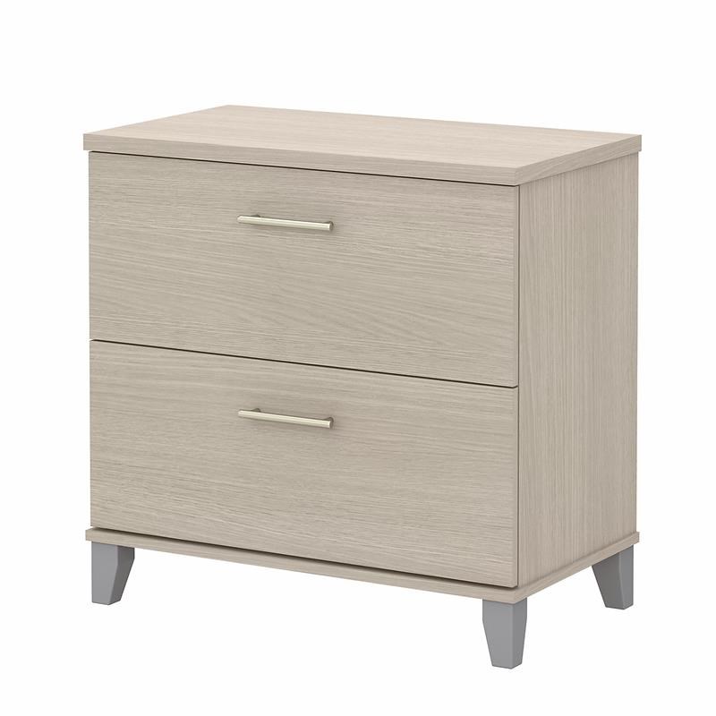 Somerset 2 Drawer Lateral File Cabinet in Sand Oak - Engineered Wood