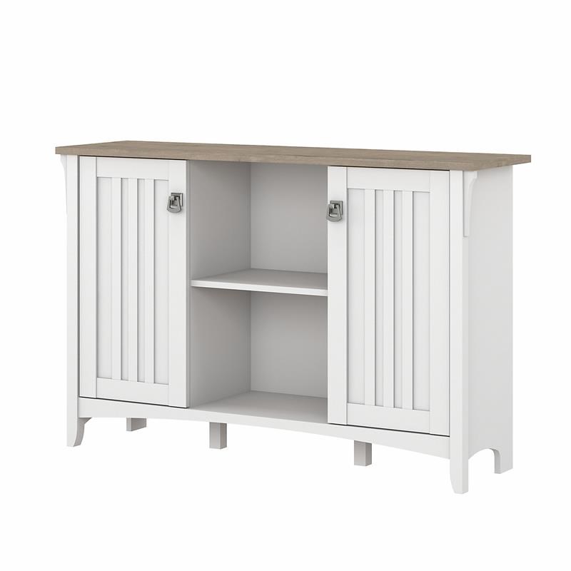Salinas Accent Storage with Doors in White/Shiplap Engineered