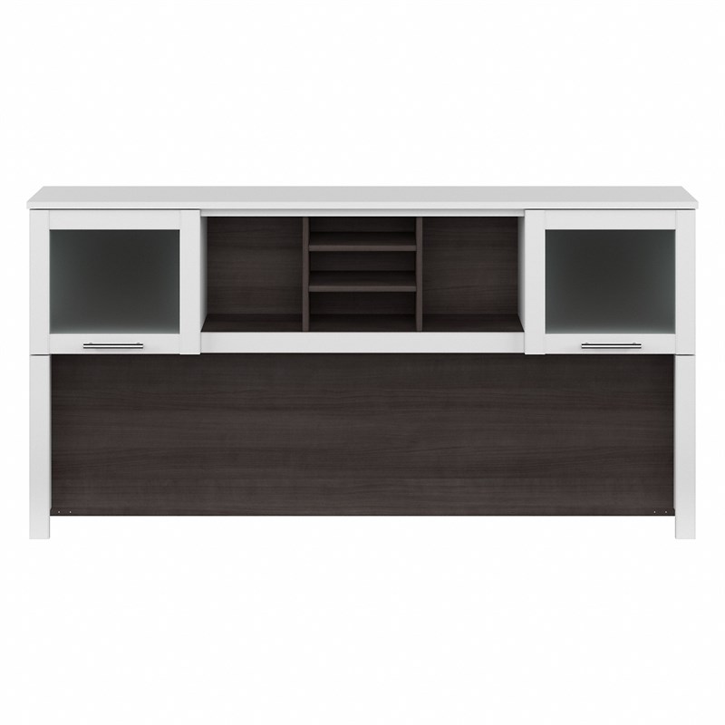 Somerset 72W Desk Hutch in White and Storm Gray - Engineered Wood