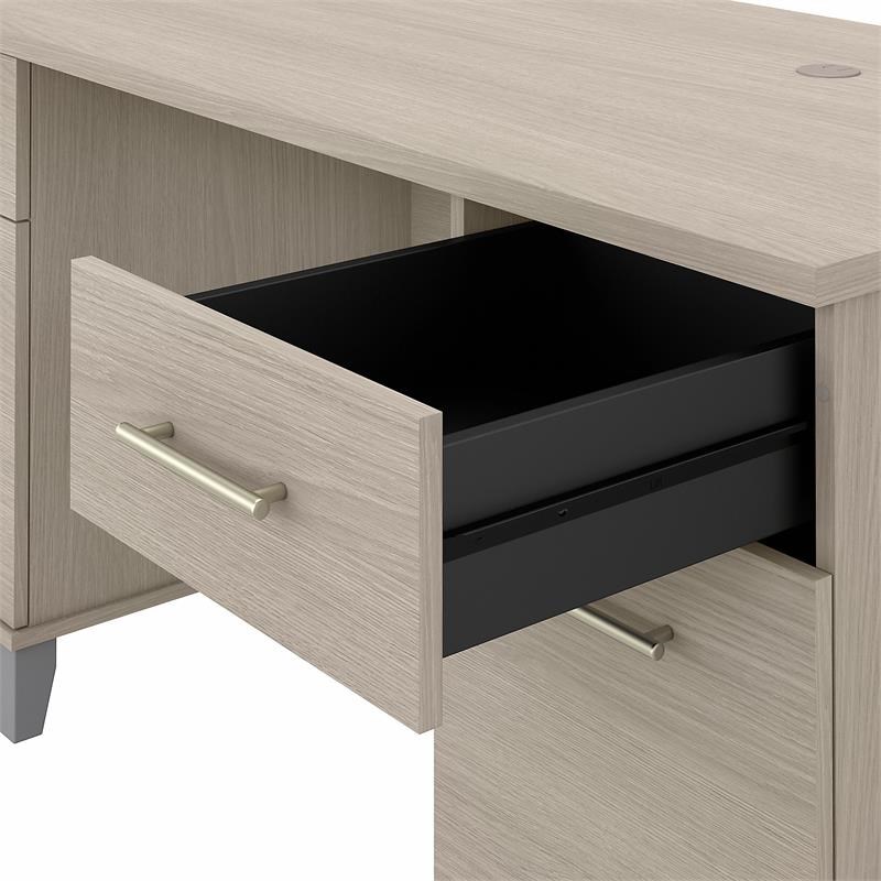 Somerset 60W Office Desk with Drawers in Sand Oak - Engineered Wood