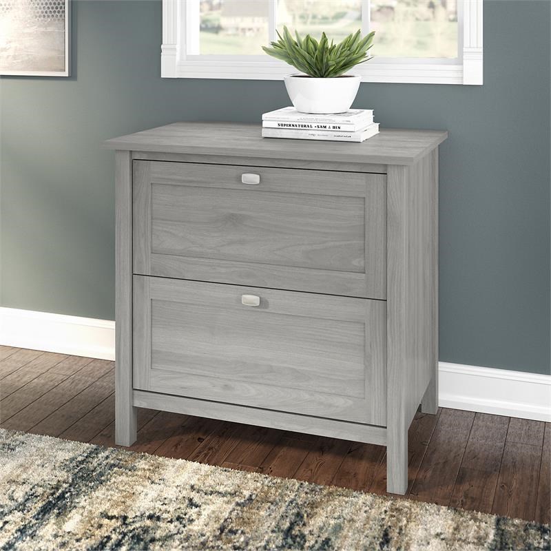 Broadview 2 Drawer Lateral File Cabinet in Modern Gray - Engineered Wood