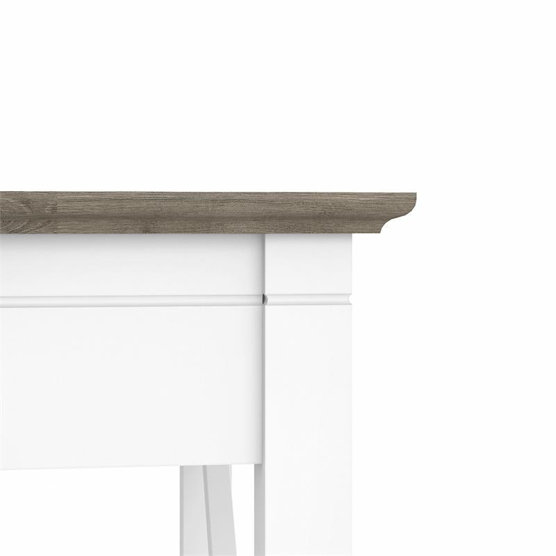 Key West 48W Writing Desk in Pure White and Shiplap Gray - Engineered Wood