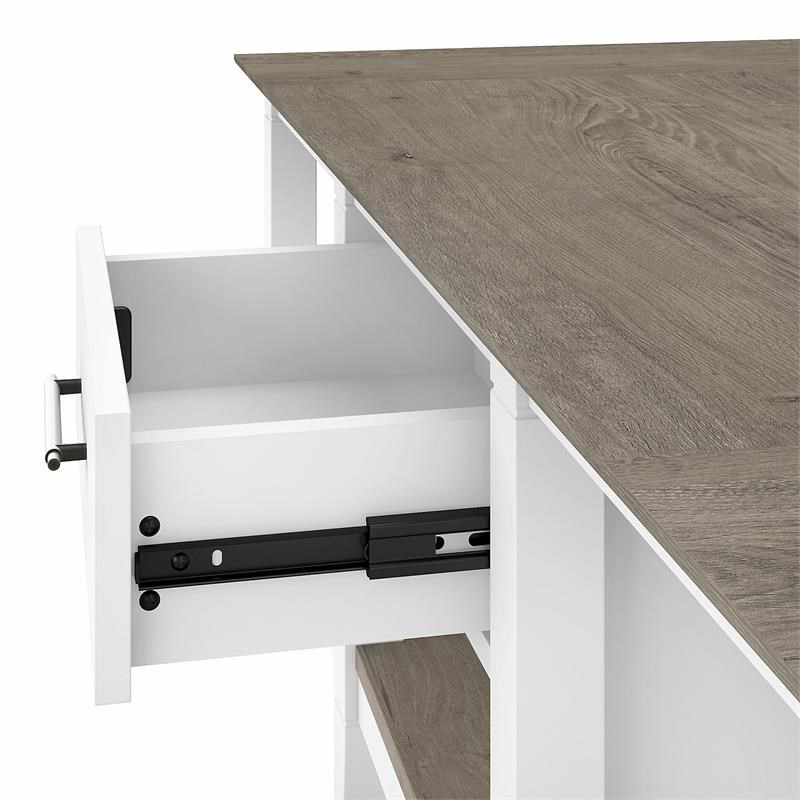 Key West Coffee Table with End Tables in White and Gray - Engineered Wood