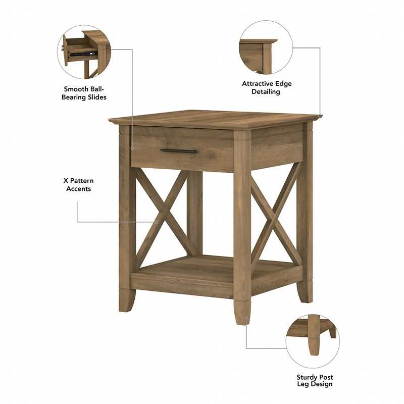 Key West Living Room Table Set in Reclaimed Pine - Engineered Wood
