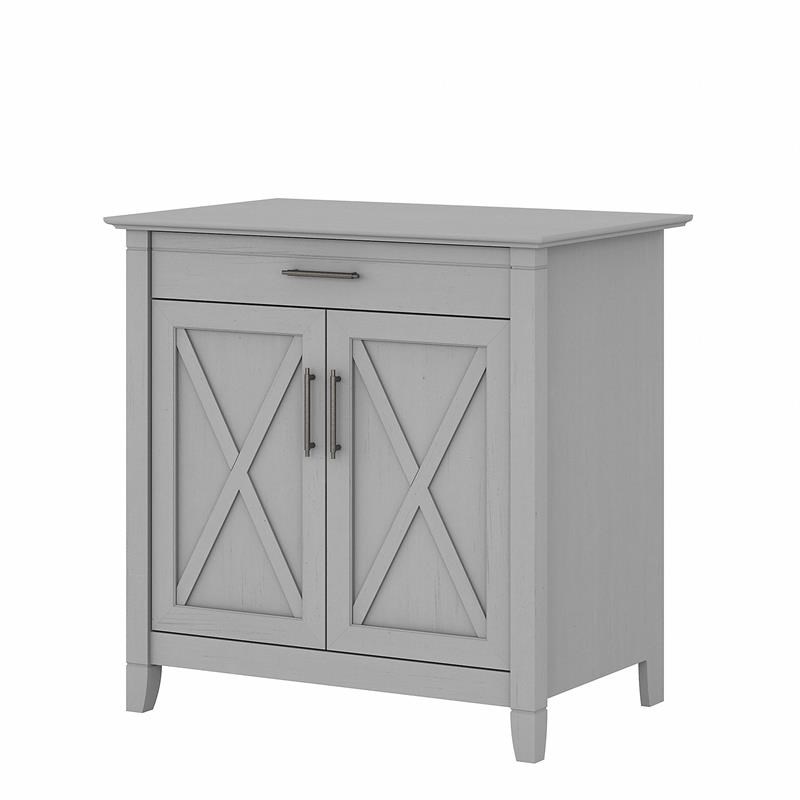 Key West Secretary Desk with Storage Cabinet in Cape Cod Gray - Engineered Wood
