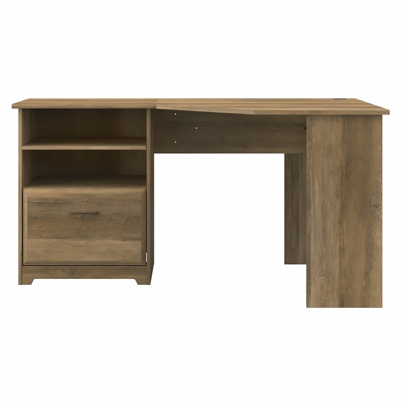Cabot 60W Corner Desk with Storage in Reclaimed Pine - Engineered Wood