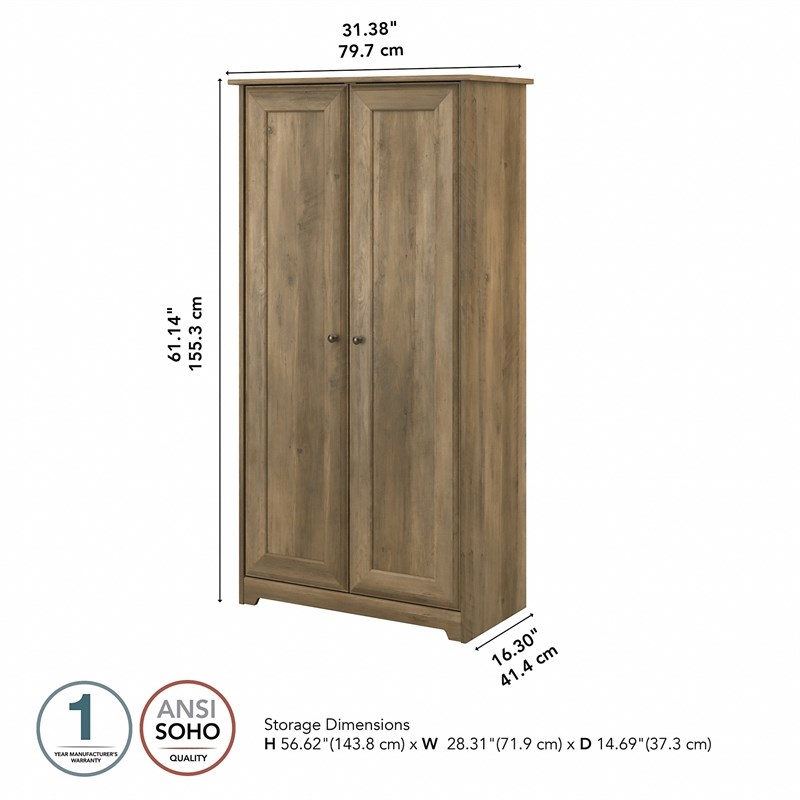 Cabot Tall Storage Cabinet with Doors in Reclaimed Pine - Engineered Wood