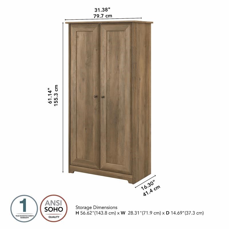 Cabot Tall Storage Cabinet With Doors In Reclaimed Pine Engineered Wood Wc31597 03 Cabot Tall Storage Cabinet With Doors, 8 Foot Tall Storage Cabinet