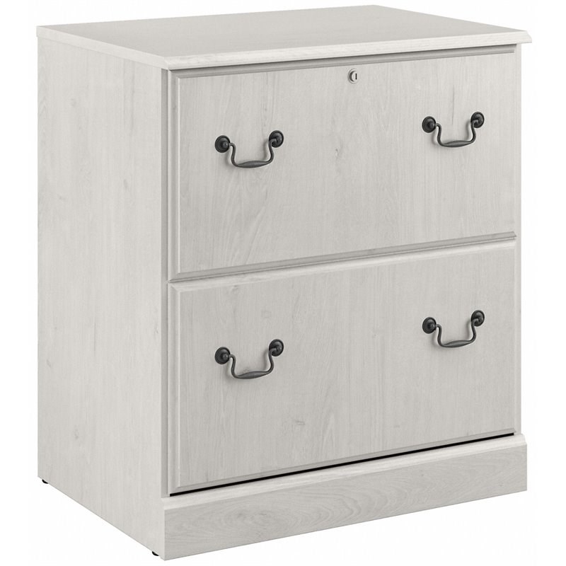 Saratoga 2 Drawer Lateral File Cabinet in Linen White Oak - Engineered Wood