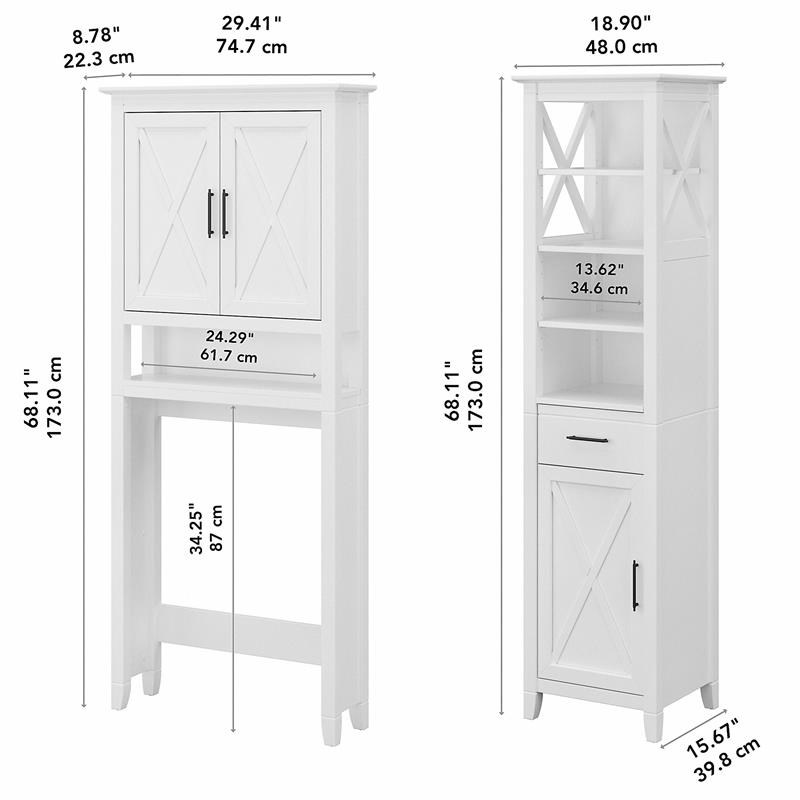 key west tall linen cabinet and space saver in white ash ...