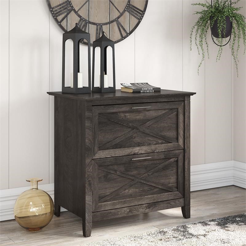 Key West 2 Drawer Lateral File in Dark Gray Hickory