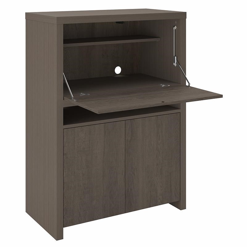 Bristol Modern Secretary Desk with Storage in Restored Gray - Engineered Wood
