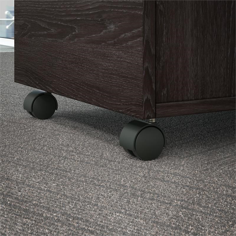 Kensington 2 Drawer Mobile File Cabinet in Charcoal Gray - Engineered Wood