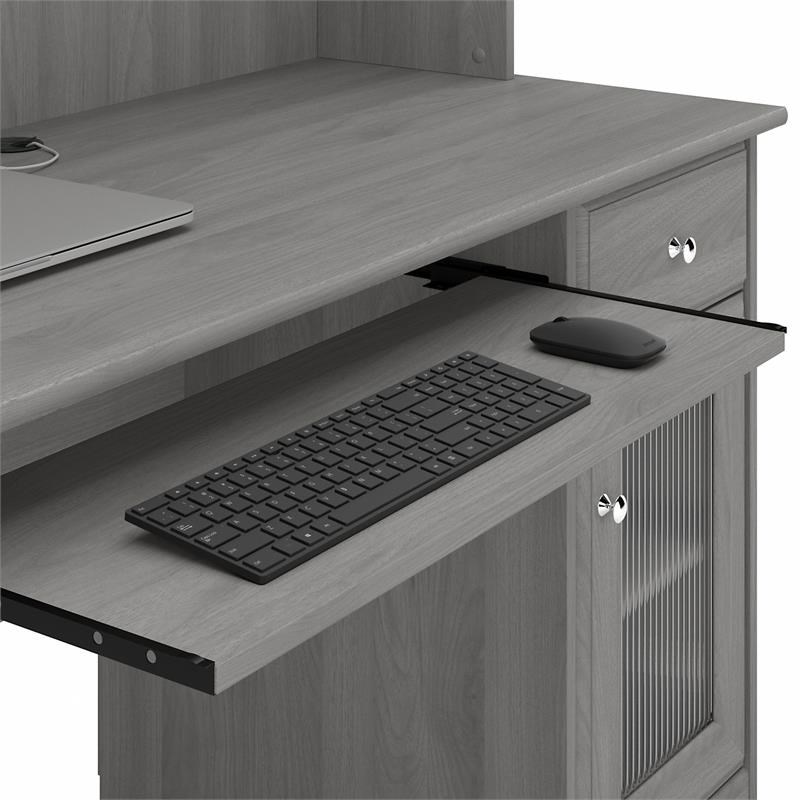 Cabot 48w Small Computer Desk With Hutch In Modern Gray Engineered Wood Homesquare Cabot 48w Small Computer Desk With, Small Contemporary Desk With Drawers