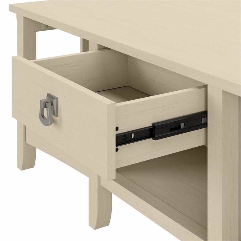 Salinas TV Stand with Coffee and End Tables in Antique White - Engineered Wood