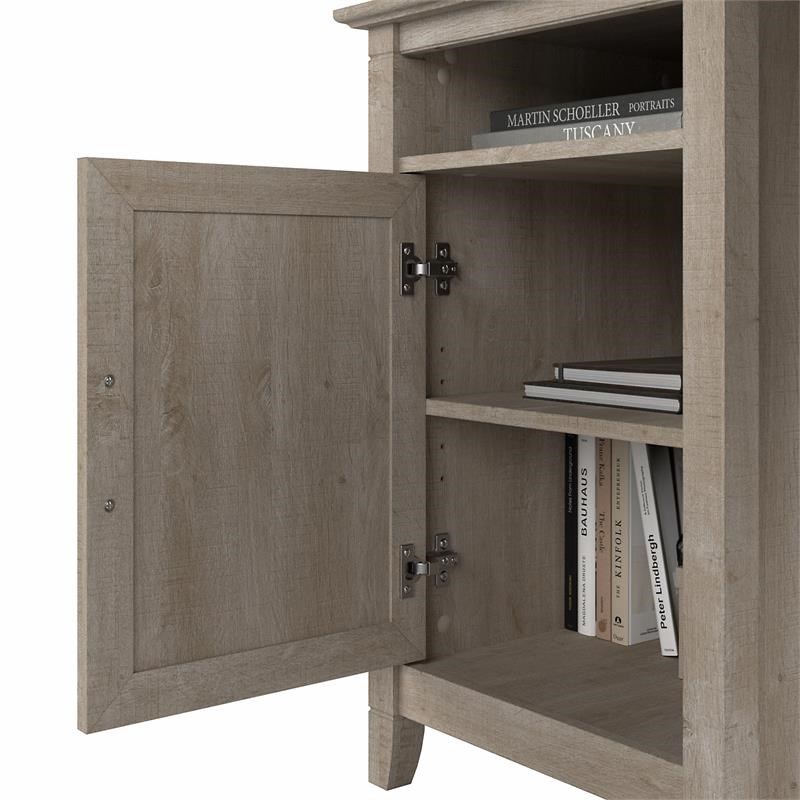 Key West 54W Corner Computer Desk with Storage in Washed Gray - Engineered Wood