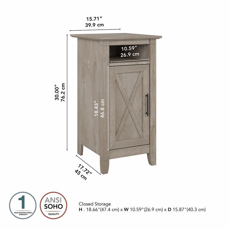 Key West Small Bathroom Storage Cabinet in Washed Gray - Engineered Wood