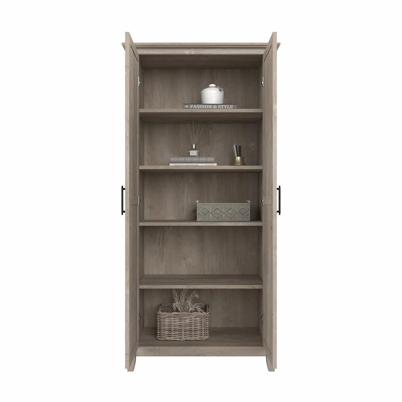 Key West Kitchen Pantry Cabinet in Washed Gray - Engineered Wood