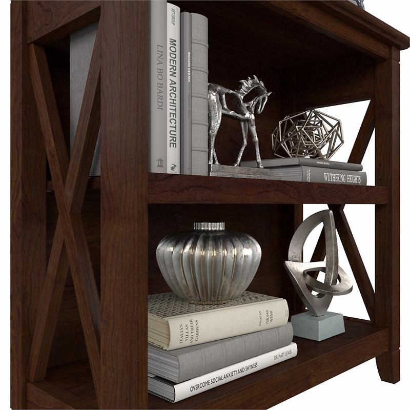 Key West Small 2 Shelf Bookcase in Bing Cherry - Engineered Wood