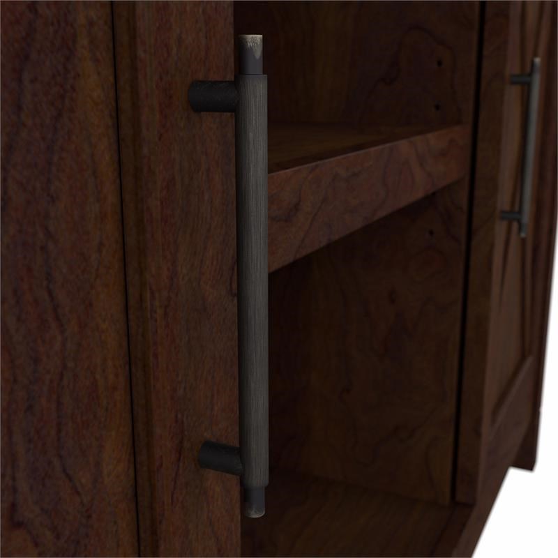 Key West Entryway Storage Set with 2 Door Cabinet in Cherry - Engineered Wood
