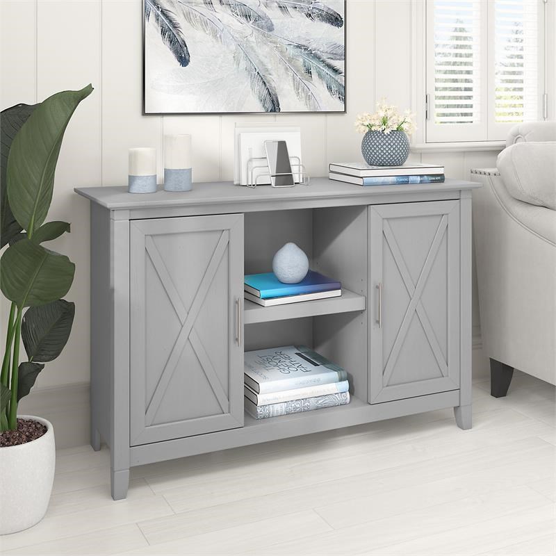 Key West Accent Cabinet with Doors in Cape Cod Gray - Engineered Wood
