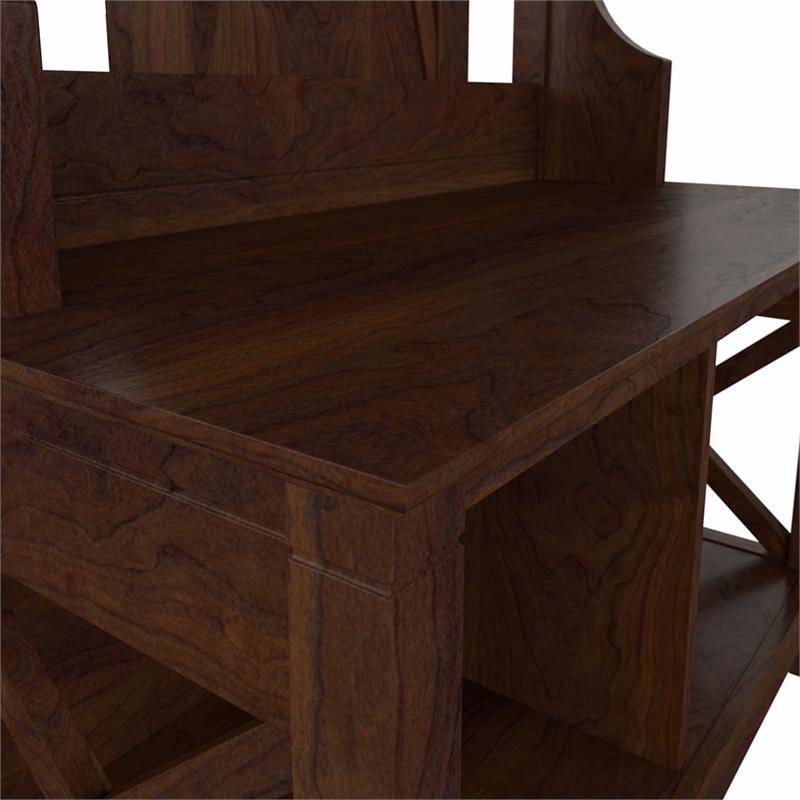 Key West Hall Tree with Shoe Storage Bench in Bing Cherry - Engineered Wood