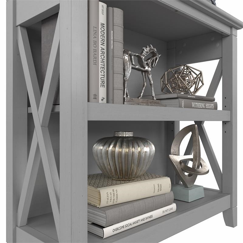 Key West Small 2 Shelf Bookcase - Set of 2 in Cape Cod Gray - Engineered Wood