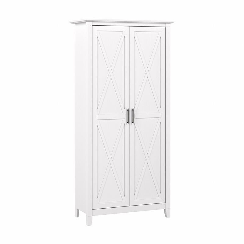 Key West Tall Storage Cabinet with Doors in Pure White Oak - Engineered Wood