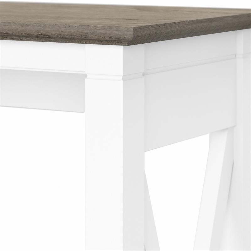 Key West 60W Desk Hutch in Pure White and Shiplap Gray - Engineered Wood