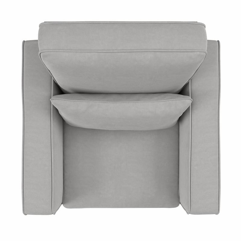 Stockton Accent Chair with Arms in Light Gray Microsuede