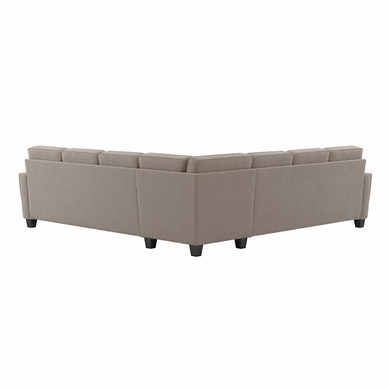 Stockton 111W L Shaped Sectional Couch in Tan Microsuede