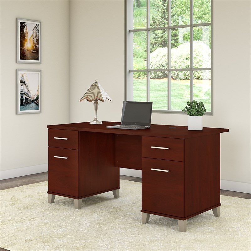 Bush Furniture Somerset 60W Office Desk in Hansen Cherry