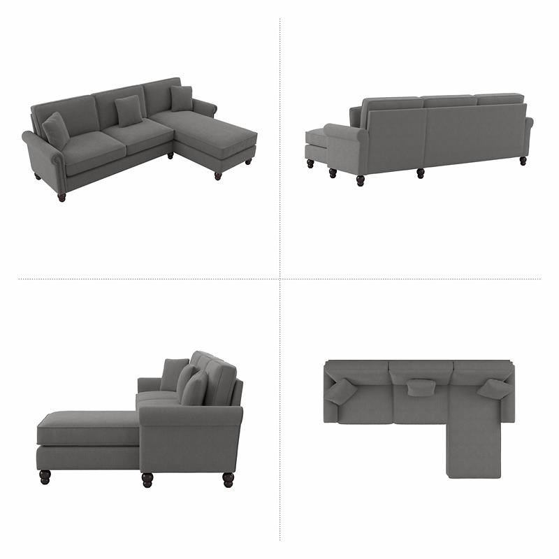 Coventry Sectional with Rev. Chaise in French Gray Herringbone Fabric