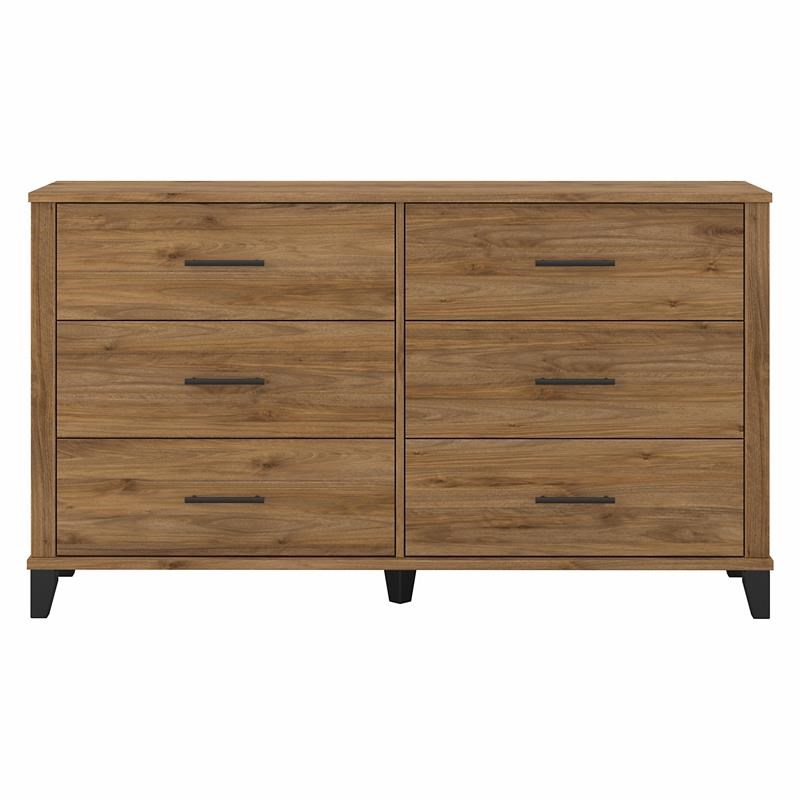 Somerset 6 Drawer Dresser in Fresh Walnut - Engineered Wood