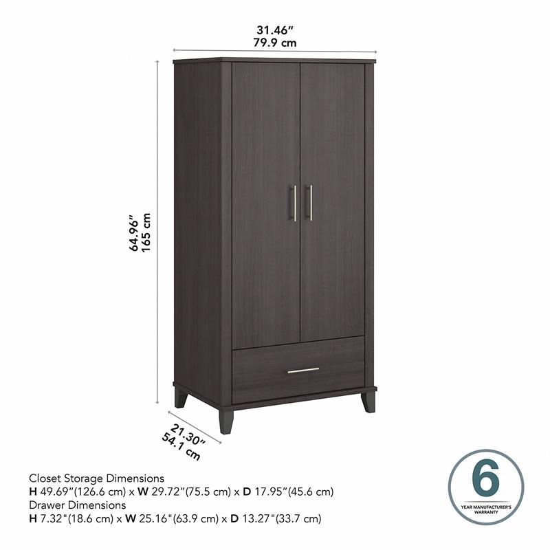 Somerset Large Armoire Cabinet in Storm Gray - Engineered Wood