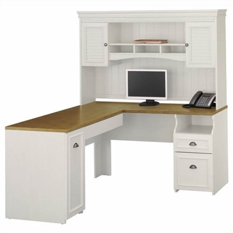 Bush Furniture Fairview 60 L Shape Computer Desk With Hutch In Antique