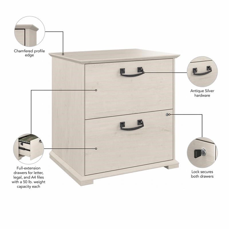 Homestead Farmhouse Lateral File Cabinet in Linen White Oak - Engineered Wood