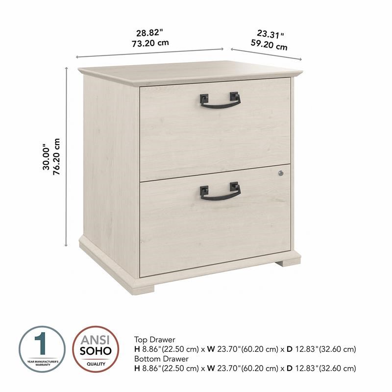 Homestead Farmhouse Lateral File Cabinet in Linen White Oak - Engineered Wood