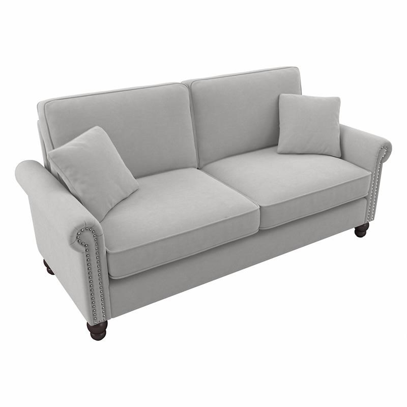 Coventry 73W Sofa in Light Gray Microsuede