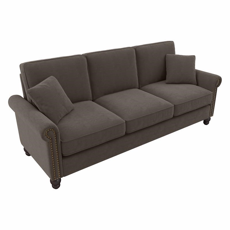 Coventry 85W Sofa in Chocolate Brown Microsuede
