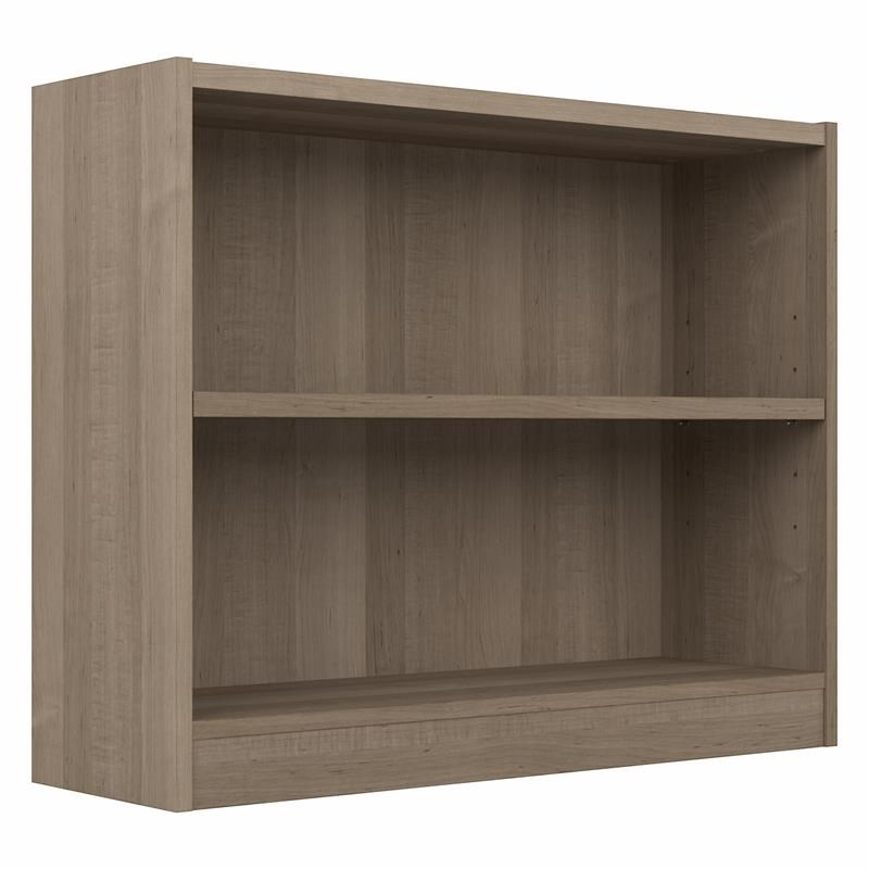 Universal Small 2 Shelf Bookcase in Ash Gray - Engineered Wood