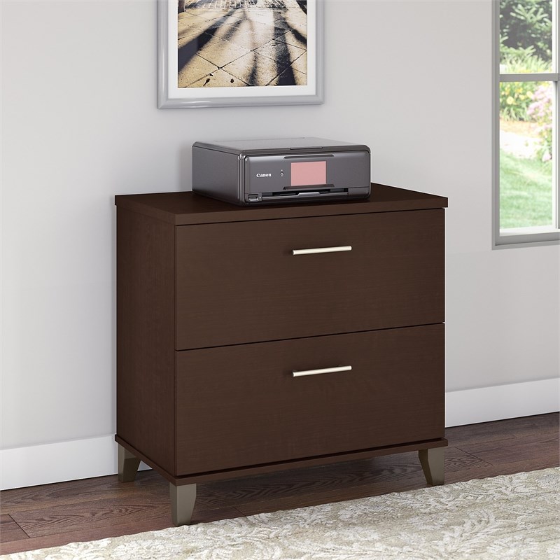 Bush Furniture Somerset Lateral File Cabinet in Mocha Cherry - Eng Wood