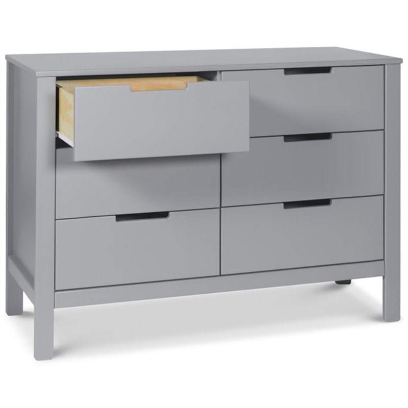 carter's by davinci colby 6drawer double dresser in gray f11926g