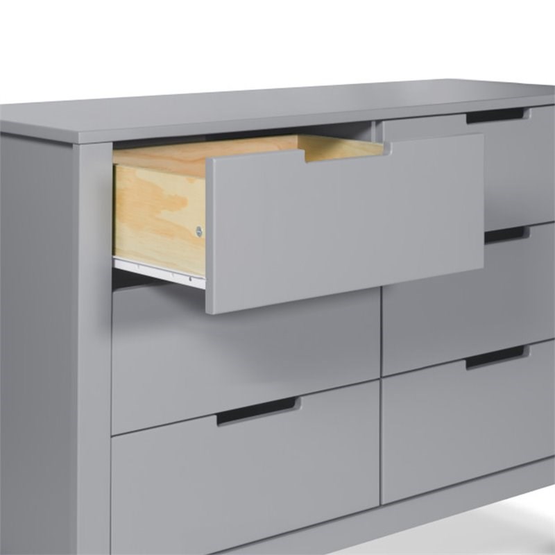 carter's by davinci colby 6-drawer double dresser in gray - f11926g