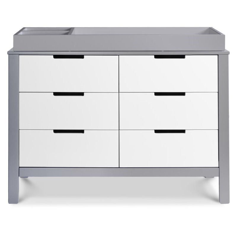 carter's by davinci colby 6drawer dresser in gray and white f11926gw