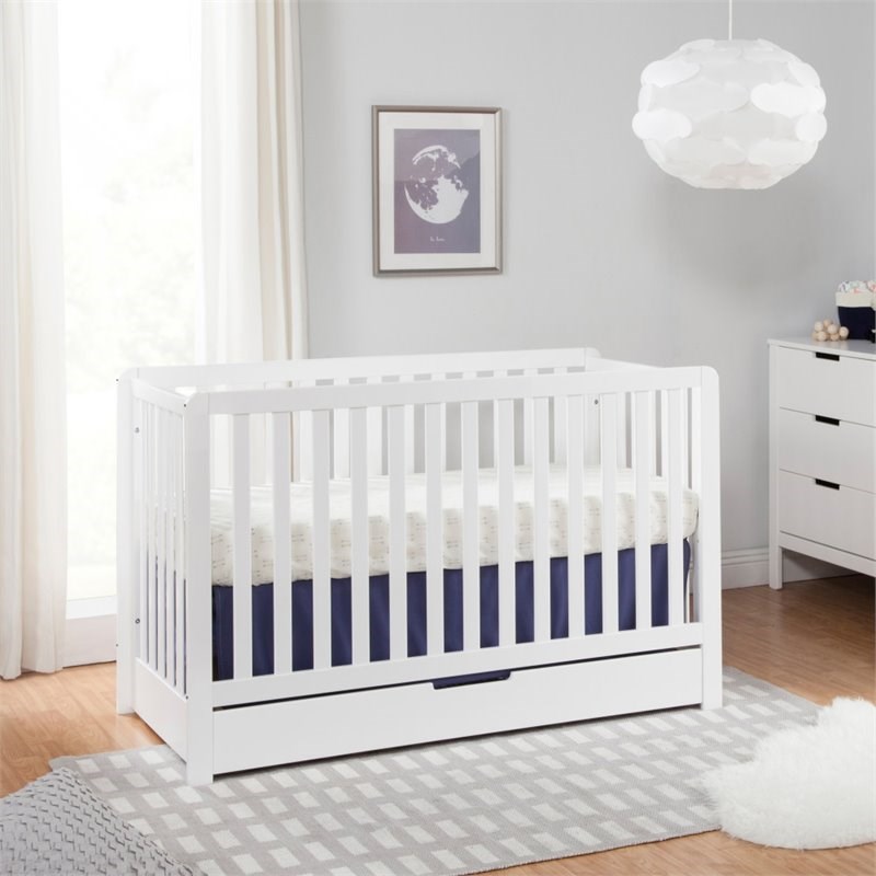 Carter's By DaVinci Colby 4-In-1 Convertible Crib With Trundle Drawer in White