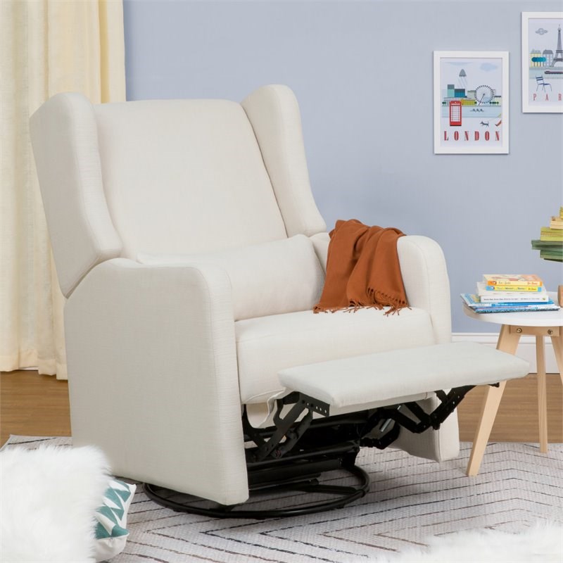 carter's by davinci arlo recliner and swivel glider in performance cream linen f19587pcm
