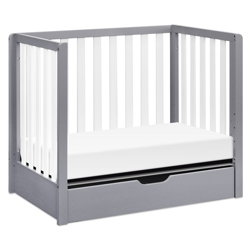 Carter's Colby 4-in-1 Convertible Mini Crib with Trundle in Gray and White