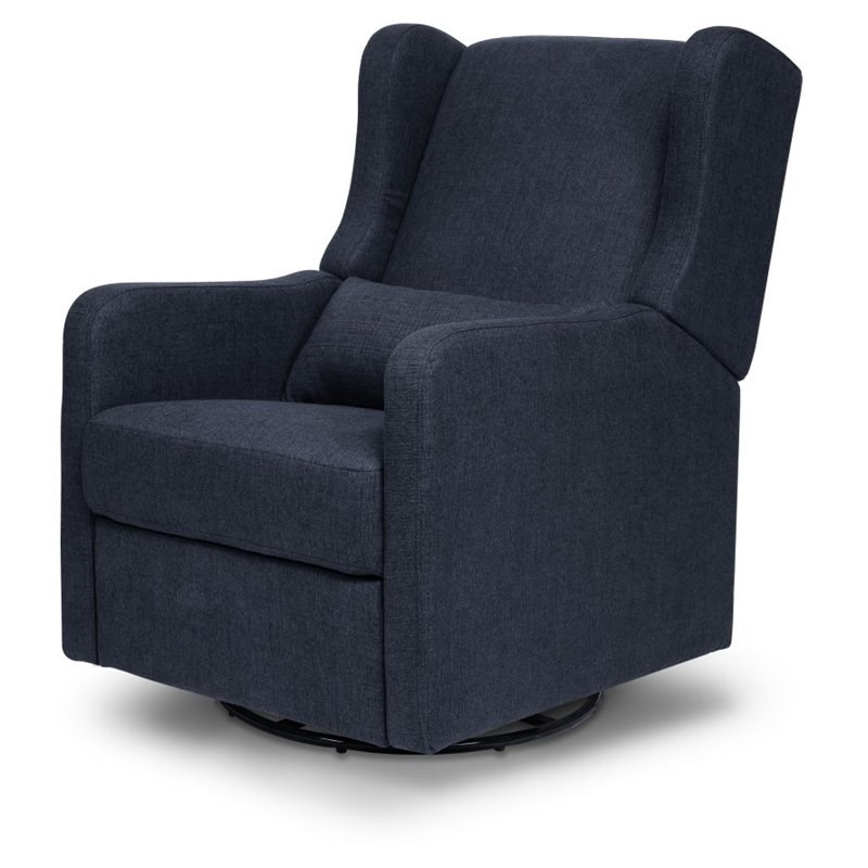 carter's by davinci arlo recliner and swivel glider in performance navy linen f19587pnl