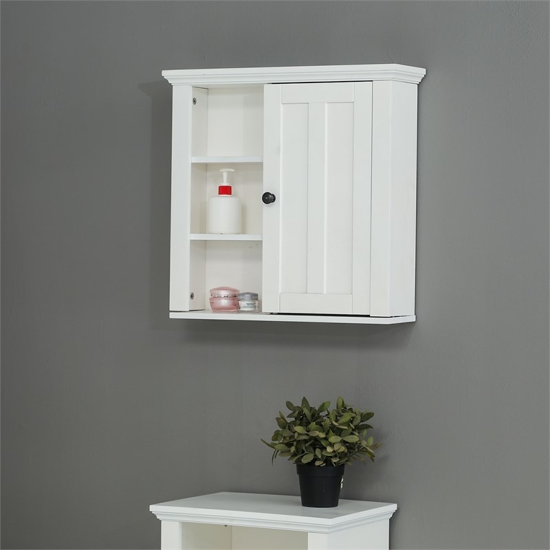 Luxen Home White Wood Bathroom Wall Cabinet Whif384   1900282 1 L 